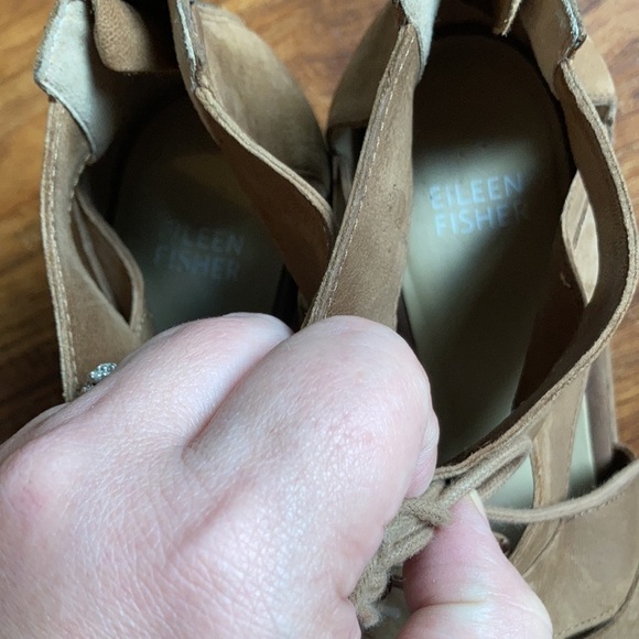 Eileen Fisher lace up wedge sandals size 9 - Picture 4 of 10